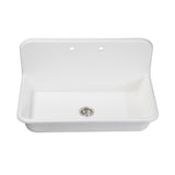 Arcticstone 36-Inch Solid Surface White Stone Apron-Front 2-Hole Single Bowl Top-Mount Kitchen Sink