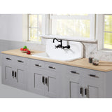 Arcticstone 36-Inch Solid Surface White Stone Apron-Front 2-Hole Single Bowl Top-Mount Kitchen Sink