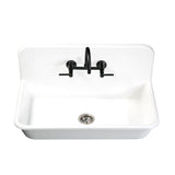 Arcticstone 36-Inch Solid Surface White Stone Apron-Front 2-Hole Single Bowl Top-Mount Kitchen Sink