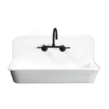 Arcticstone 36-Inch Solid Surface White Stone Apron-Front 2-Hole Single Bowl Top-Mount Kitchen Sink