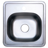 Studio 15-Inch Stainless Steel Self-Rimming 1-Hole Single Bowl Bar Sink