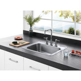 Studio 25-Inch Stainless Steel Self-Rimming 3-Hole Single Bowl Drop-In Kitchen Sink