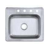 Studio 25-Inch Stainless Steel Self-Rimming 4-Hole Single Bowl Drop-In Kitchen Sink