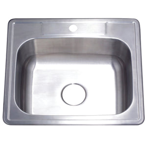 Studio 25-Inch Stainless Steel Self-Rimming 1-Hole Single Bowl Drop-In Kitchen Sink