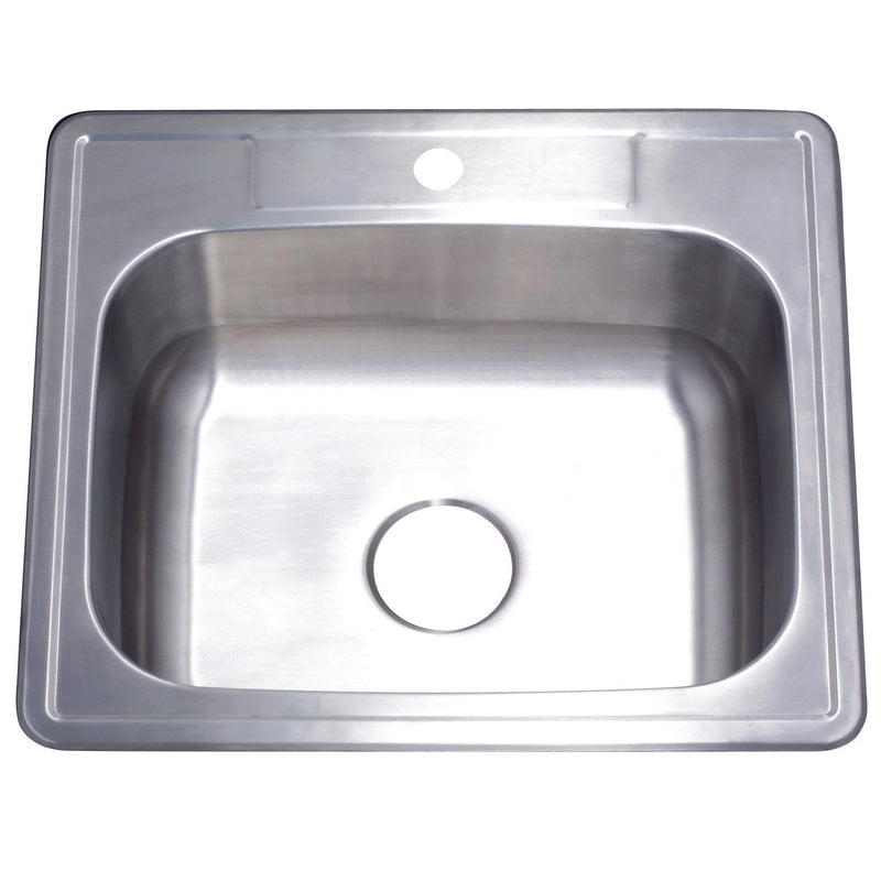 Studio 25-Inch Stainless Steel Self-Rimming Single Bowl Drop-In Kitchen Sink