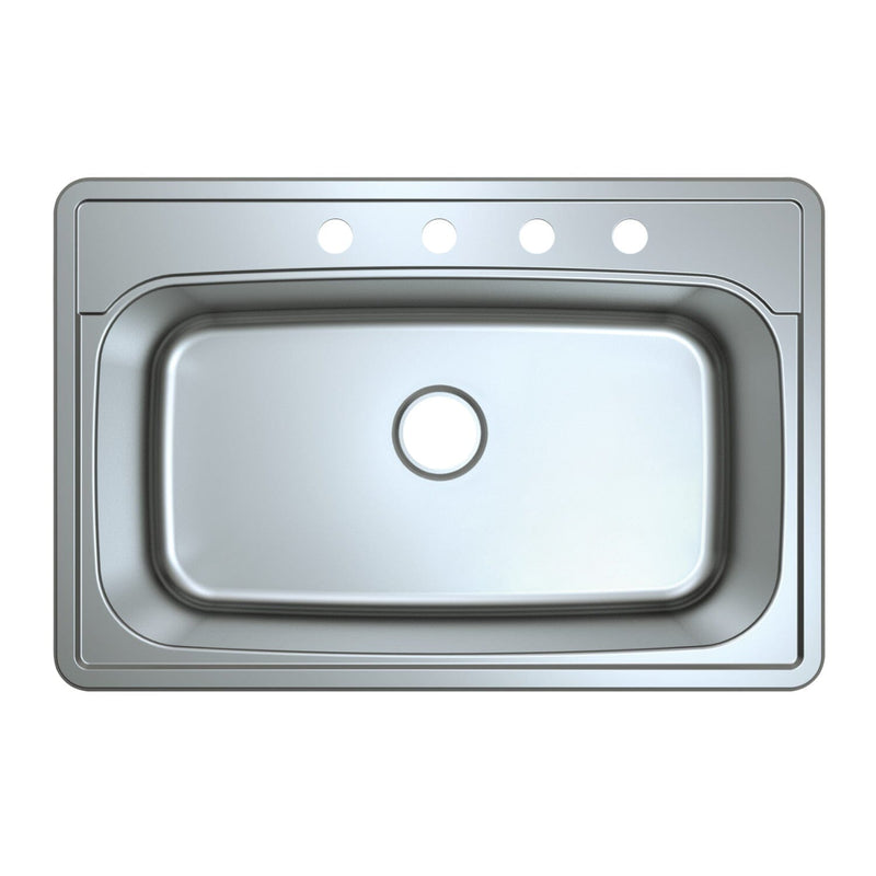 Studio 33-Inch Stainless Steel Self-Rimming Single Bowl Drop-In Kitchen Sink