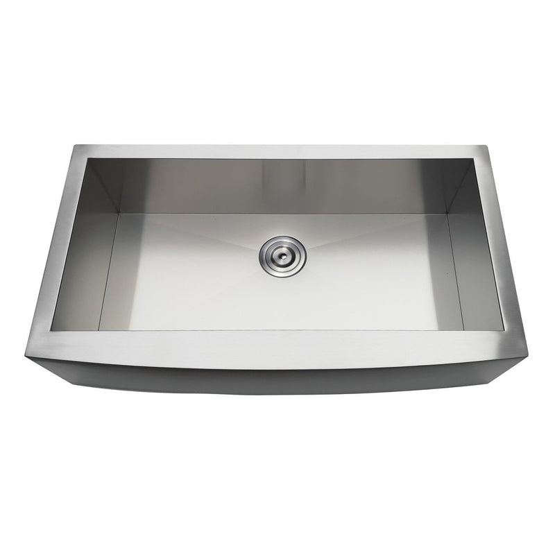 Uptowne 36-Inch Stainless Steel Apron-Front Single Bowl Farmhouse Kitchen Sink with Strainer