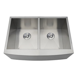 Uptowne 30-Inch Stainless Steel Apron-Front Double Bowl Farmhouse Kitchen Sink