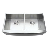 Uptowne 36-Inch Stainless Steel Apron-Front Double Bowl Farmhouse Kitchen Sink