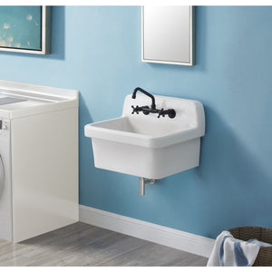 Doriteal 24-Inch Ceramic Wall Mount Utility Sink