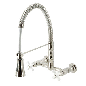 Heritage Wall Mount Pull-Down Sprayer Kitchen Faucet