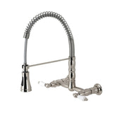 Heritage Wall Mount Pull-Down Sprayer Kitchen Faucet