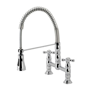 Heritage Two-Handle 2-Hole Deck Mount Pull-Down Sprayer Kitchen Faucet