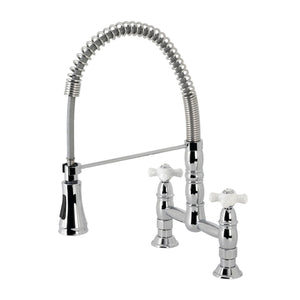 Heritage Two-Handle 2-Hole Deck Mount Pull-Down Sprayer Kitchen Faucet