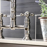 Heritage Double-Handle 2-Hole Deck-Mount Pre-Rinse Bridge Kitchen Faucet