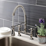 Heritage Double-Handle 2-Hole Deck-Mount Pre-Rinse Bridge Kitchen Faucet