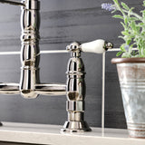 Heritage Two-Handle 2-Hole Deck Mount Pull-Down Sprayer Kitchen Faucet