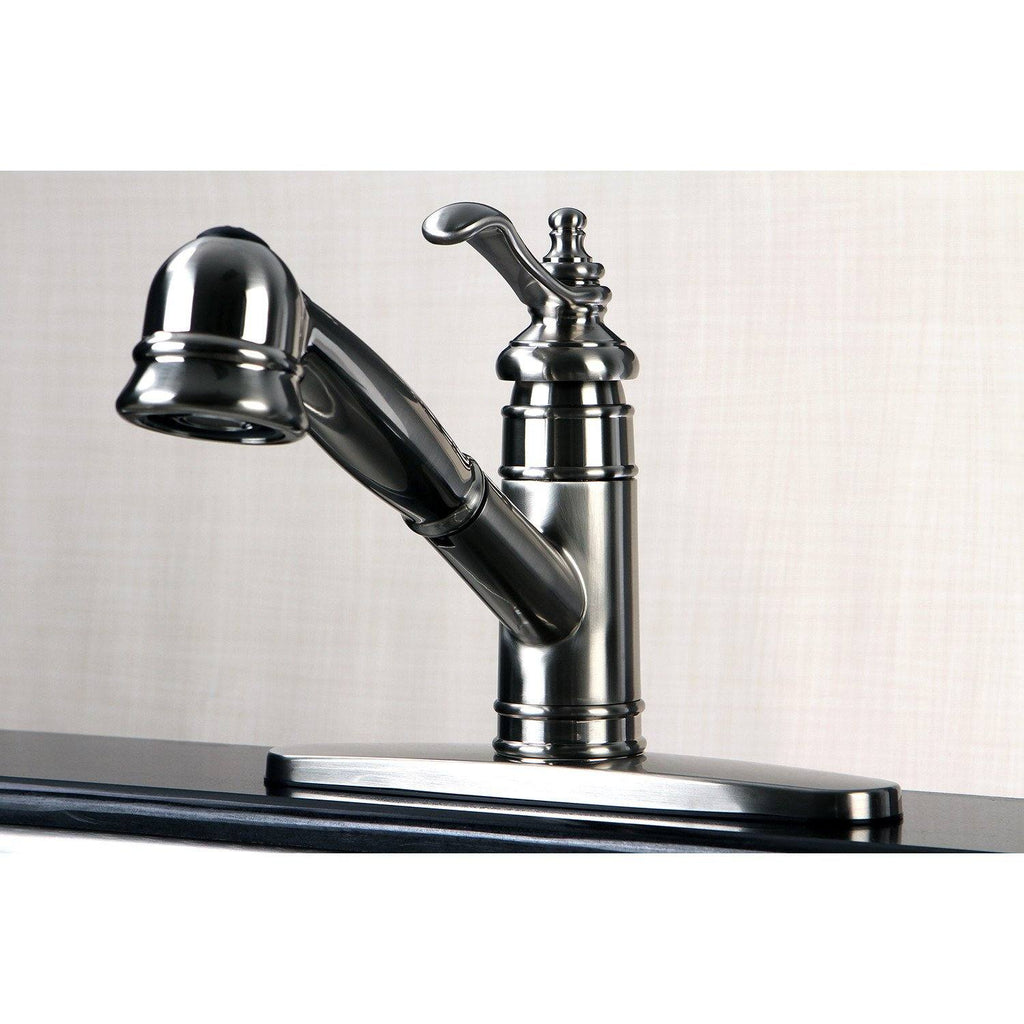 Templeton Single-Handle 1-or-3 Hole Deck Mount Pull-Out Sprayer Kitchen Faucet