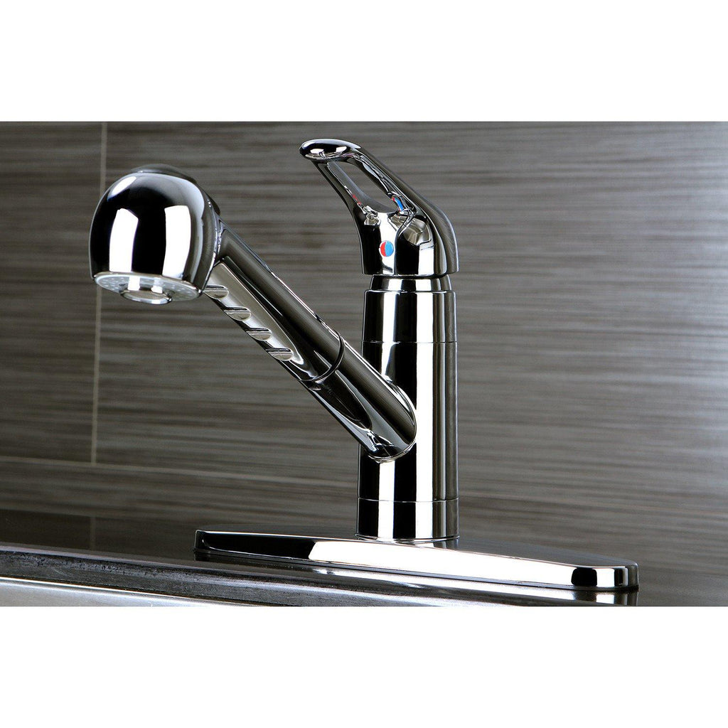 Century Single-Handle 1-or-3 Hole Deck Mount Pull-Out Sprayer Kitchen Faucet