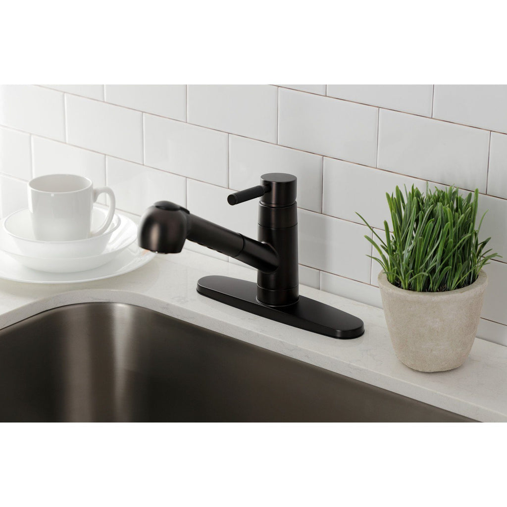Kaiser Single-Handle 1-or-3 Hole Deck Mount Pull-Out Sprayer Kitchen Faucet