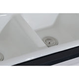 Petra Galley 33-Inch Cast Iron Self-Rimming 5-Hole Double Bowl Drop-In Kitchen Sink