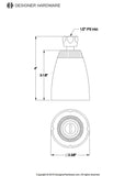 Made To Match 2-3/8 Inch Round Single-Function ABS Shower Head