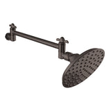 Victorian 5-1/4 Inch Brass Shower Head with 10-Inch High-Low Shower Arm