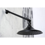 Victorian 7-3/4 Inch Round Raindrop Brass Shower Head with 10-Inch High-Low Adjustable Shower Arm