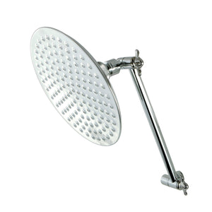 Victorian 7-3/4 Inch Round Raindrop Brass Shower Head with 10-Inch High-Low Adjustable Shower Arm