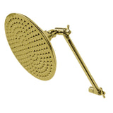 Victorian 7-3/4 Inch Round Raindrop Brass Shower Head with 10-Inch High-Low Adjustable Shower Arm