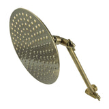 Victorian 7-3/4 Inch Round Raindrop Brass Shower Head with 10-Inch High-Low Adjustable Shower Arm