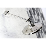 Victorian 7-3/4 Inch Round Raindrop Brass Shower Head with 10-Inch High-Low Adjustable Shower Arm