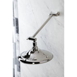 Victorian 7-3/4 Inch Round Raindrop Brass Shower Head with 10-Inch High-Low Adjustable Shower Arm