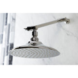 Victorian 7-3/4 Inch Round Raindrop Brass Shower Head with 10-Inch High-Low Adjustable Shower Arm
