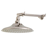 Victorian 7-3/4 Inch Round Raindrop Brass Shower Head with 10-Inch High-Low Adjustable Shower Arm