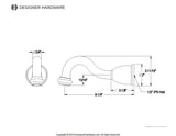 Heritage 6-1/4 Inch Brass Tub Faucet Spout