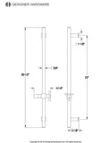 Claremont 22-Inch Brass Shower Slide Bar