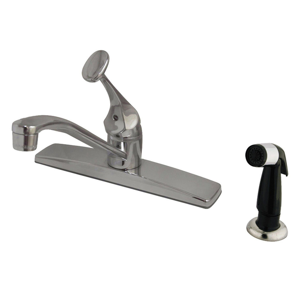 Columbia Single-Handle 2-or-4 Hole Deck Mount 8" Centerset Kitchen Faucet with Side Sprayer
