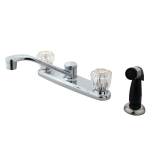 Americana Two-Handle 4-Hole 8" Centerset Kitchen Faucet with Side Sprayer