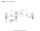Two-Handle 2-Hole Deck Mount 8" Centerset Kitchen Faucet