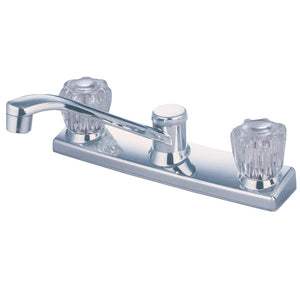 Two-Handle 2-Hole Deck Mount 8" Centerset Kitchen Faucet