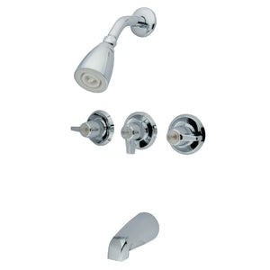 Three-Handle 5-Hole Wall Mount Tub and Shower Faucet