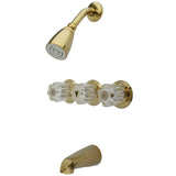 Triple-Handle Tub and Shower Faucet