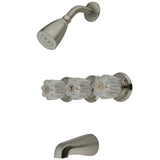 Triple-Handle Tub and Shower Faucet