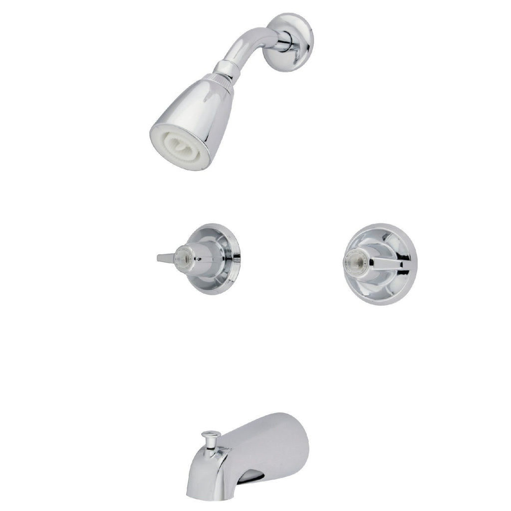 Americana Two-Handle 4-Hole Wall Mount Tub and Shower Faucet