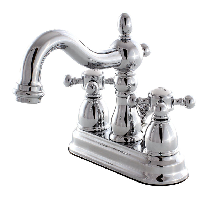 Heritage Double-Handle 3-Hole Deck Mount 4-Inch Centerset Bathroom Faucet with Pop-Up Drain