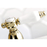 Bel-Air Two-Handle 3-Hole Deck Mount 4" Centerset Bathroom Faucet with Plastic Pop-Up