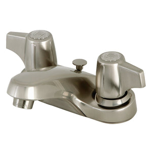 Americana Double-Handle 3-Hole Deck Mount 4-Inch Centerset Bathroom Faucet with Brass Pop-Up