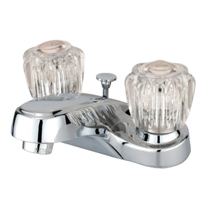 Americana Double-Handle 3-Hole Deck Mount 4-Inch Centerset Bathroom Faucet with Brass Pop-Up