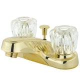 Americana Double-Handle 3-Hole Deck Mount 4-Inch Centerset Bathroom Faucet with ABS Pop-Up Drain